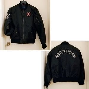 tommy hilfiger men's retro varsity letterman's bomber jacket